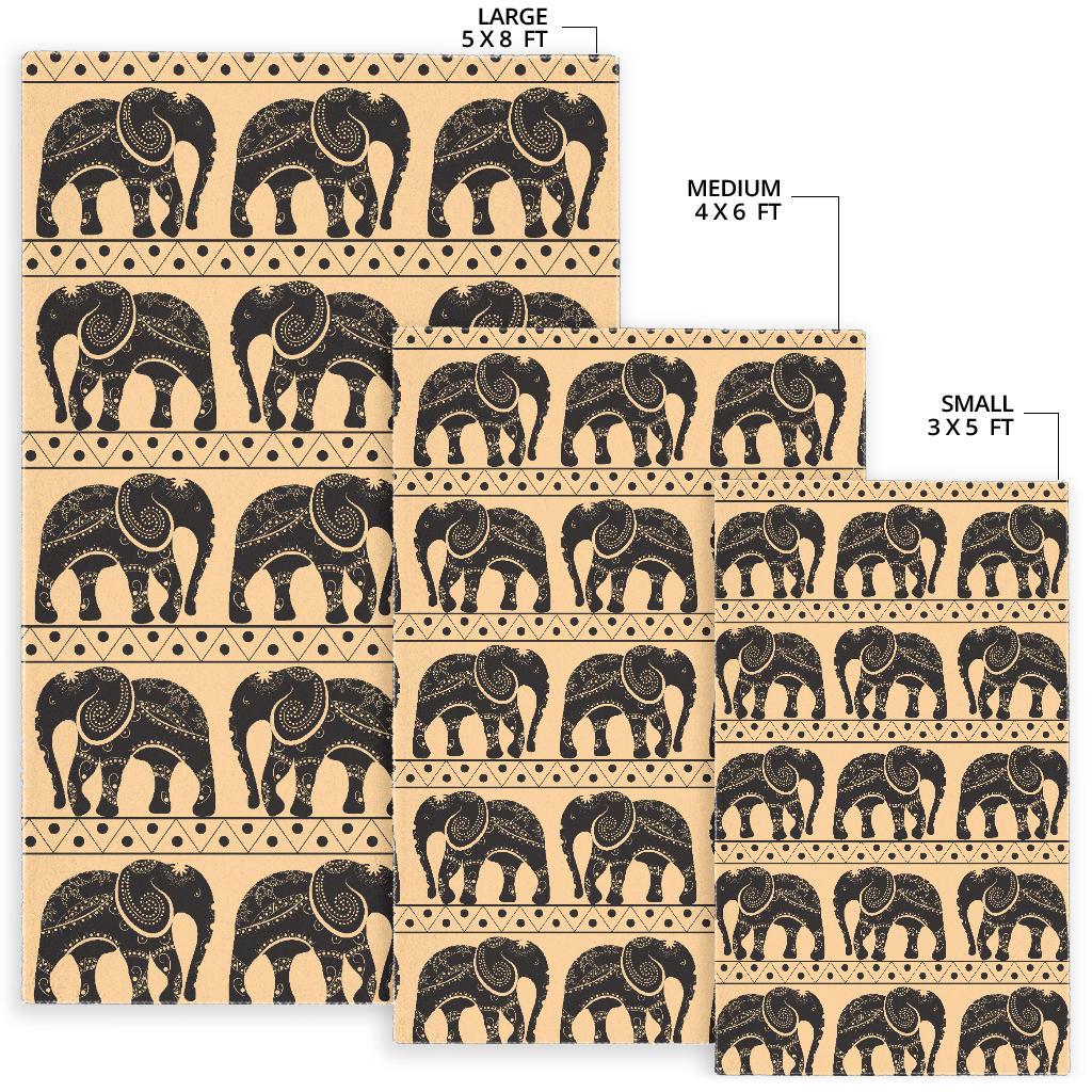 Elephant Pattern Ethnic Motifs Area Rug