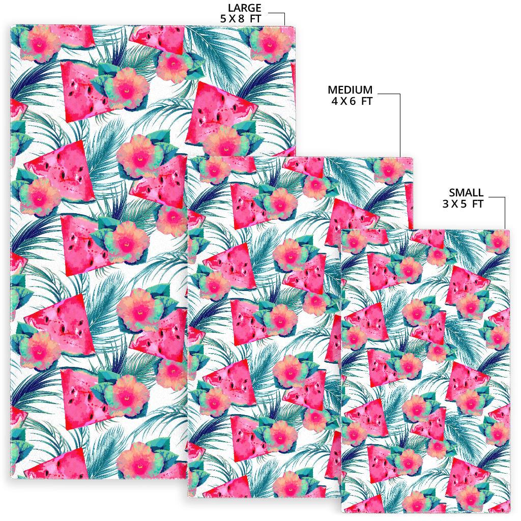 Watermelon Flower Pattern Area Rug