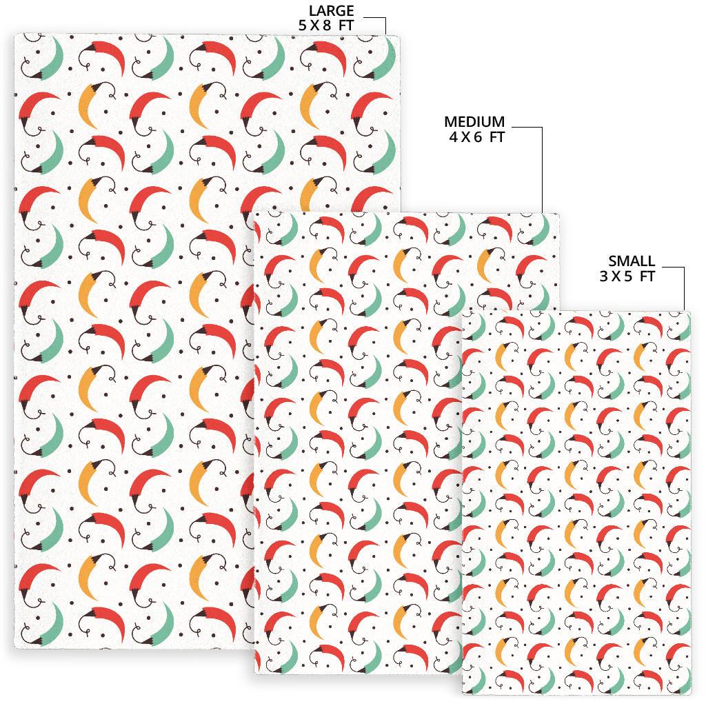 Red Green Yellow Chili Pattern Area Rug