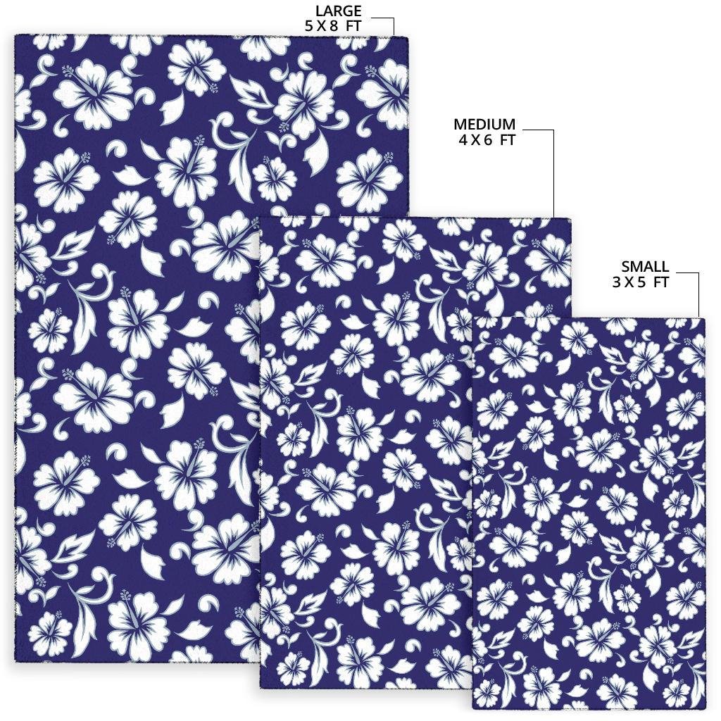 Hibiscus Pattern Print Design HB010 Area Rugs