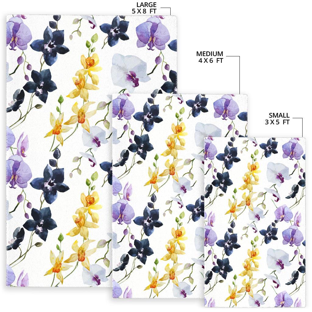 Orchid Pattern Background Area Rug