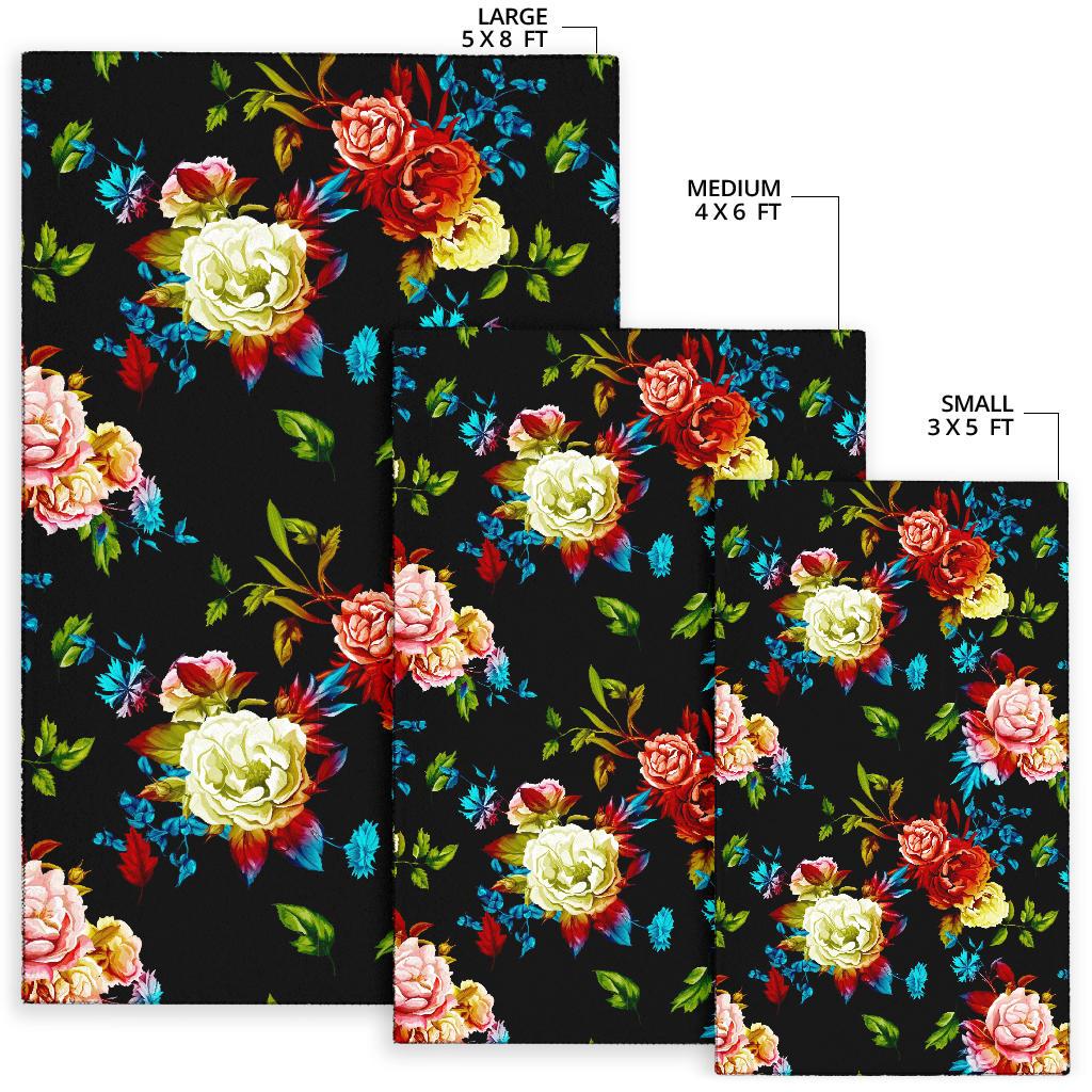 Peony Pattern Print Design PE07 Area Rugs