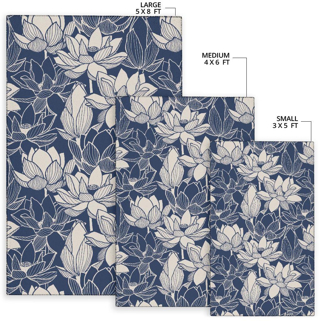 Water Lily Pattern Print Design WL04 Area Rugs