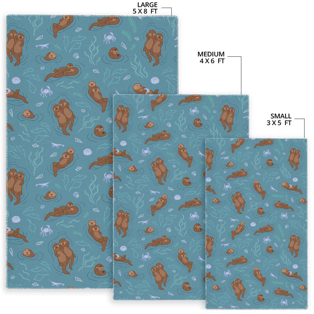 Sea otters pattern Area Rug