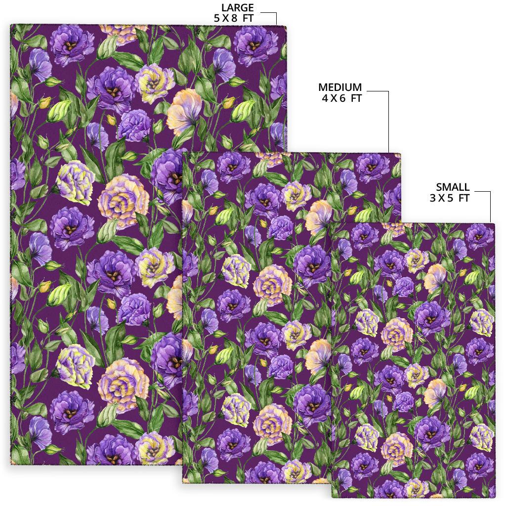 Lisianthus Pattern Print Design LT03 Area Rugs