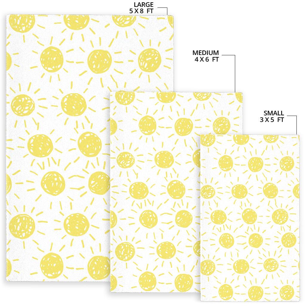 hand drawn sun pattern Area Rug