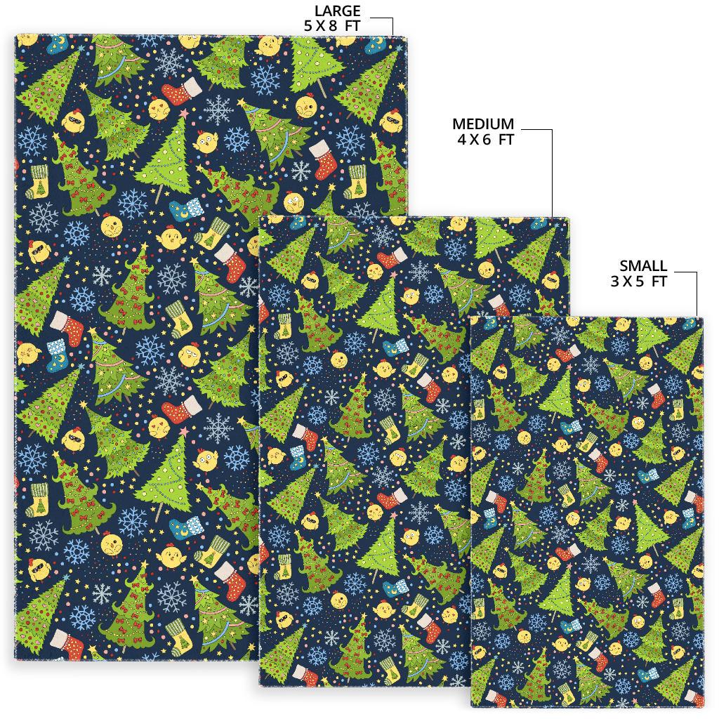 Christmas Tree Snowflake Pattern Area Rug