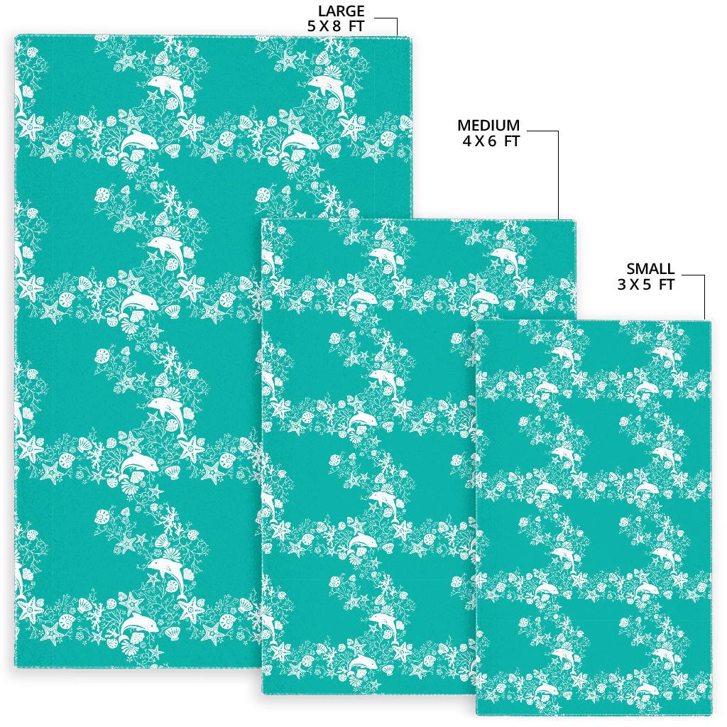 Dolphin Sea Shell Starfish Pattern Area Rug