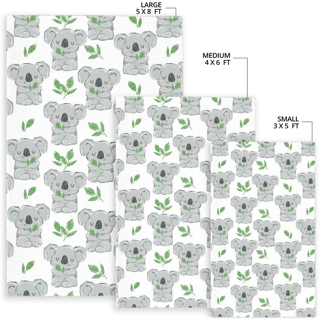 Hand drawn Koala leaves pattern Area Rug