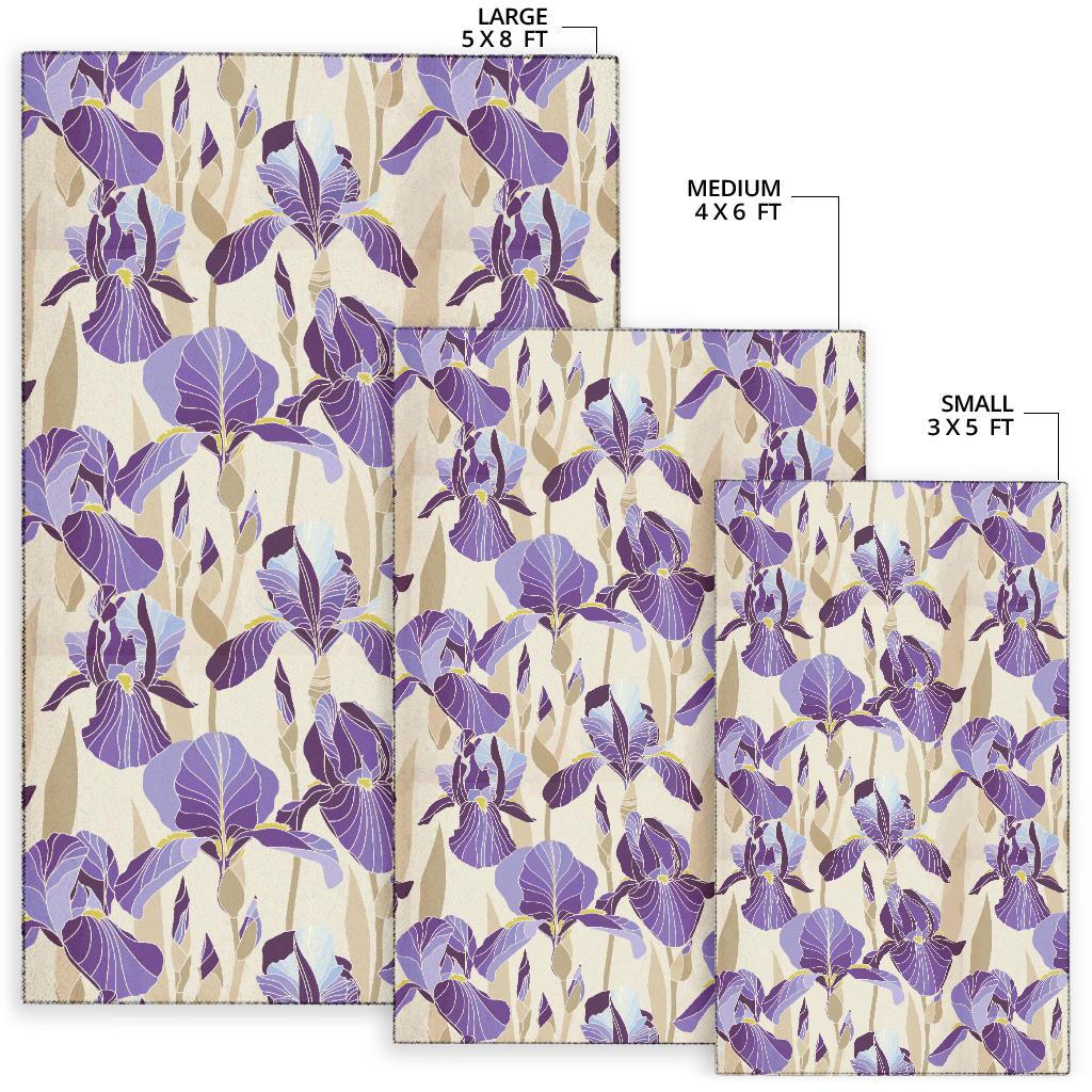 Iris Pattern Print Design IR02 Area Rugs
