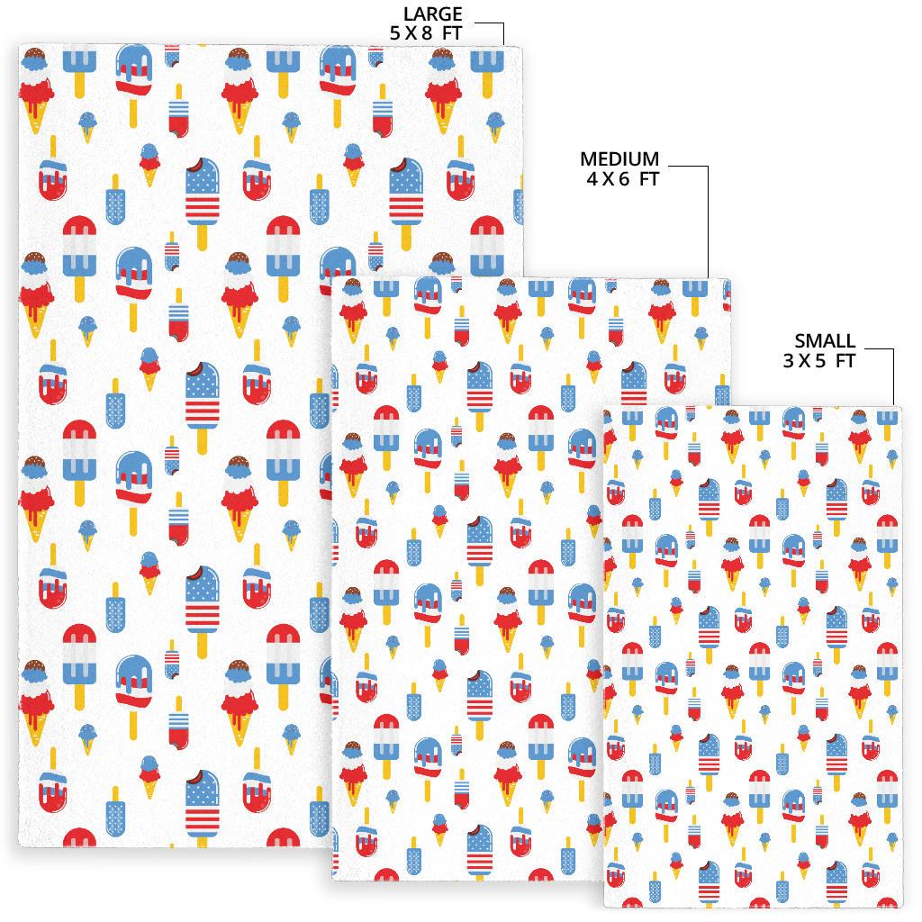 Ice Cream USA Theme Pattern Area Rug