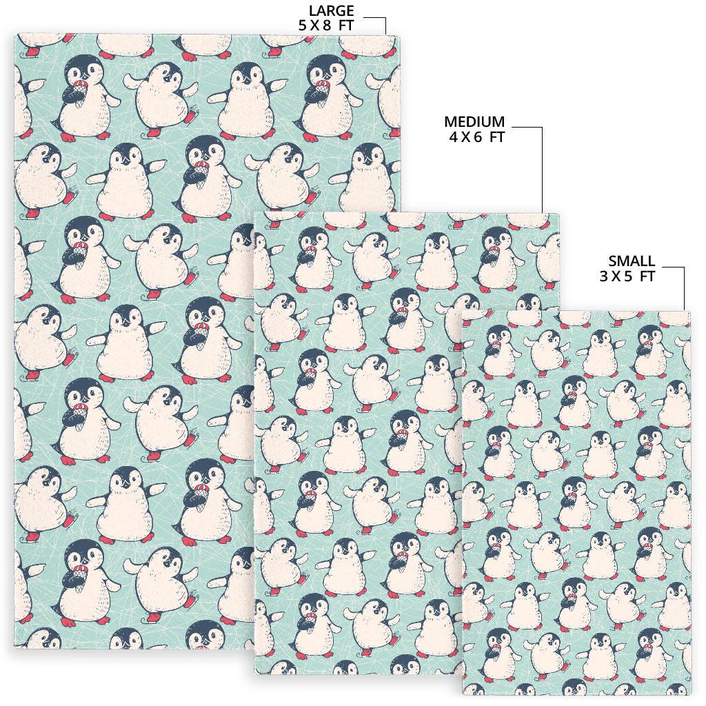 Cute Penguin pattern Area Rug