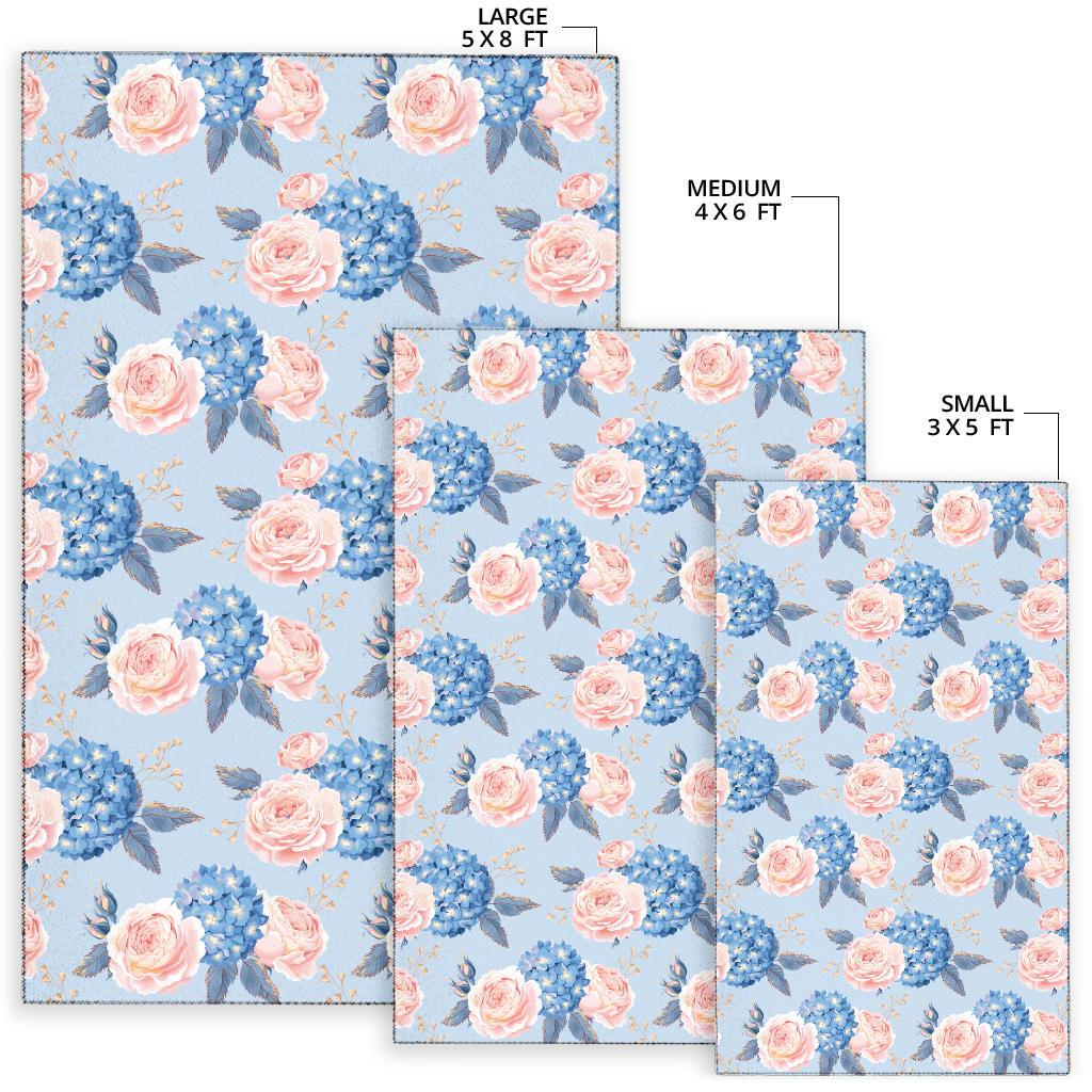 Hydrangea Pattern Print Design HD06 Area Rugs