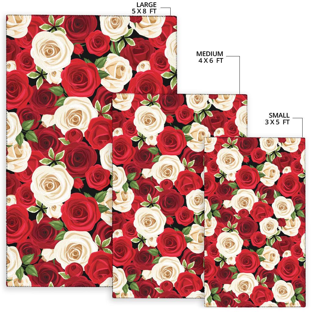 Rose Pattern Print Design RO06 Area Rugs