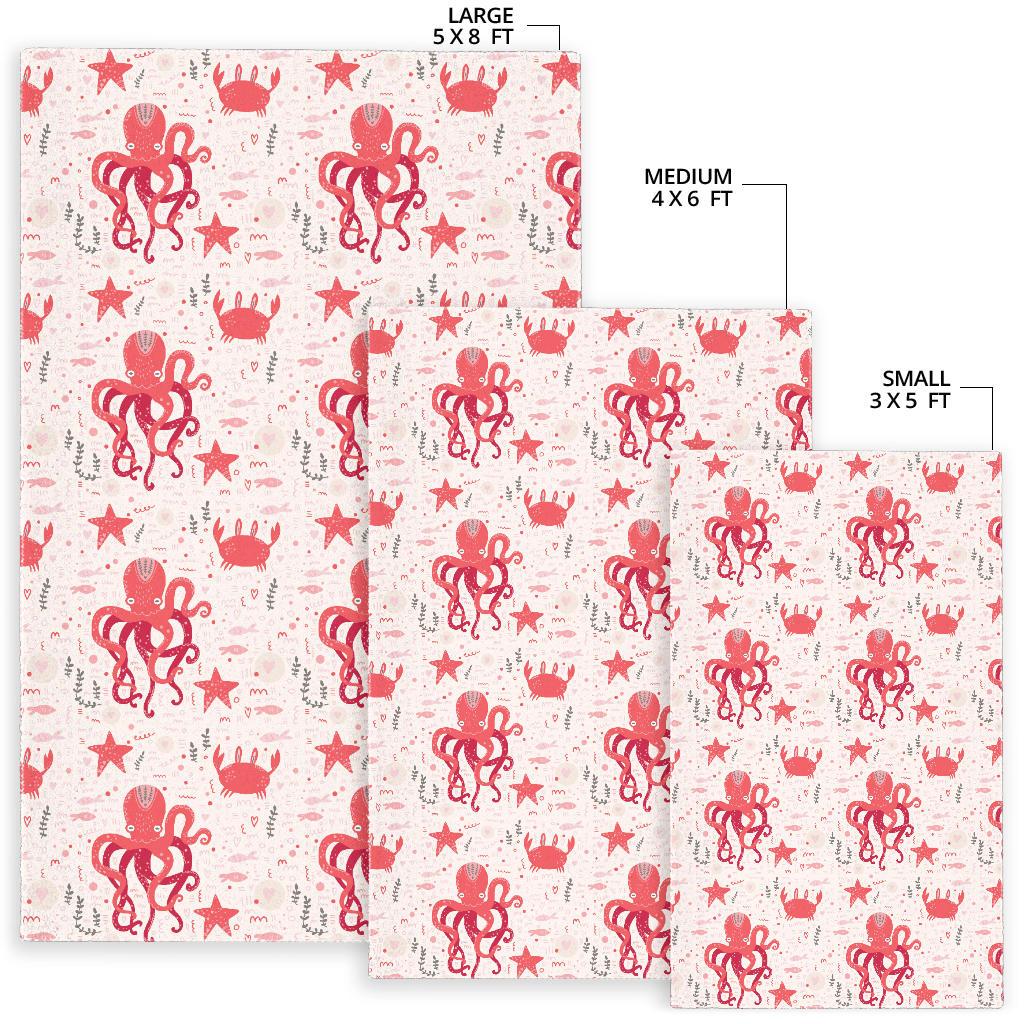 Octopus  Crab Starfish Pattern Area Rug