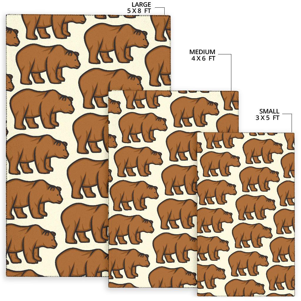 Bear Pattern Print Design BE05 Area Rugs