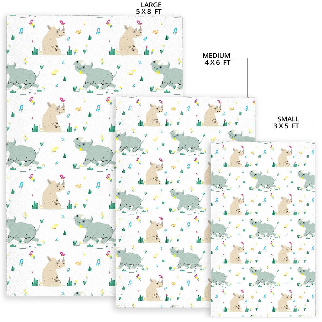 Cute Rhino pattern Area Rug