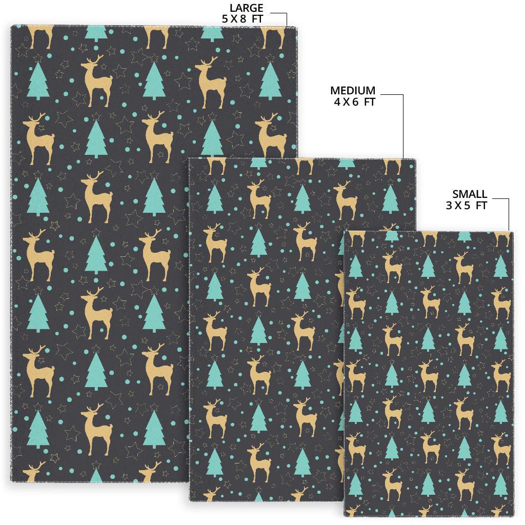 Deers star tree pattern Area Rug