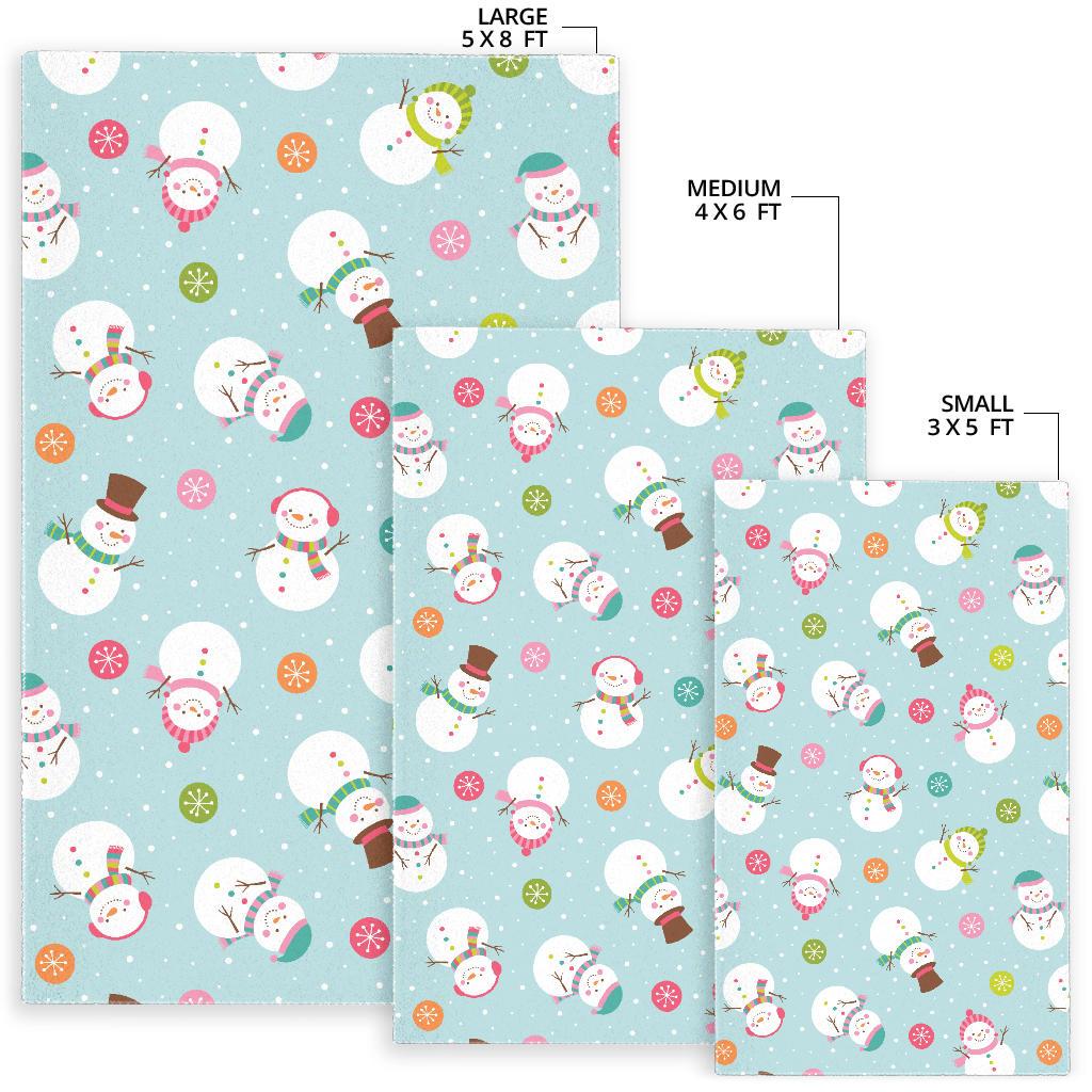 Cute snowman snowflake pattern Area Rug