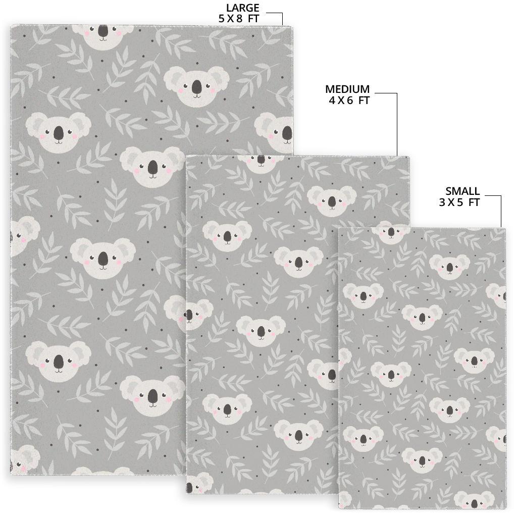 Cute koala leaves pattern Area Rug