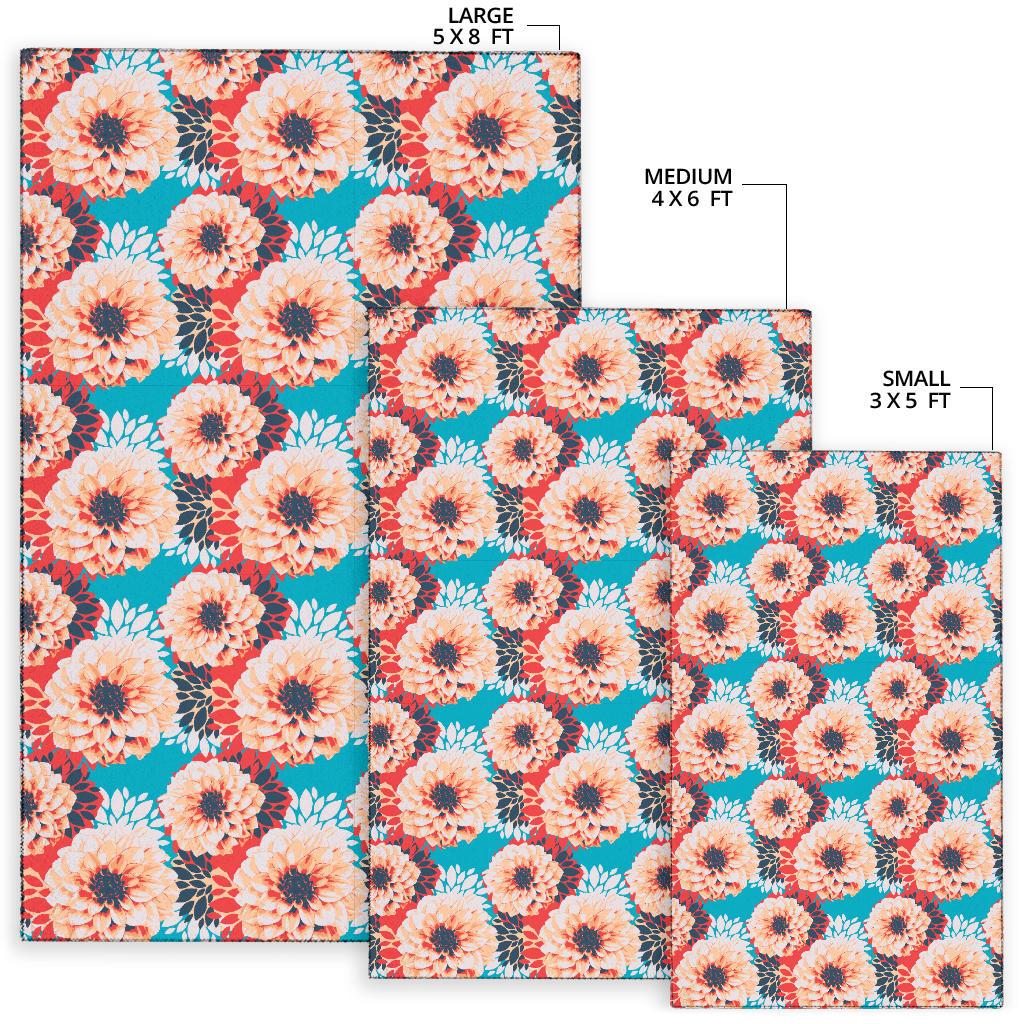 Dahlia Pattern Print Design DH05 Area Rugs