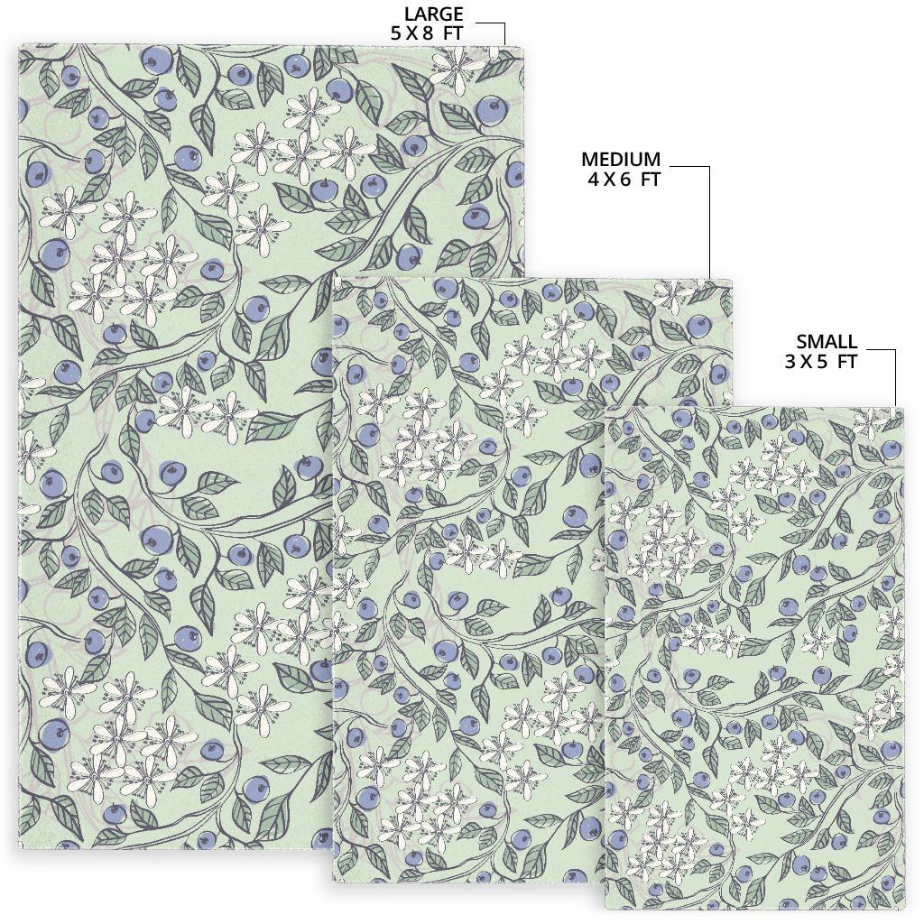 hand drawn blueberry pattern Area Rug