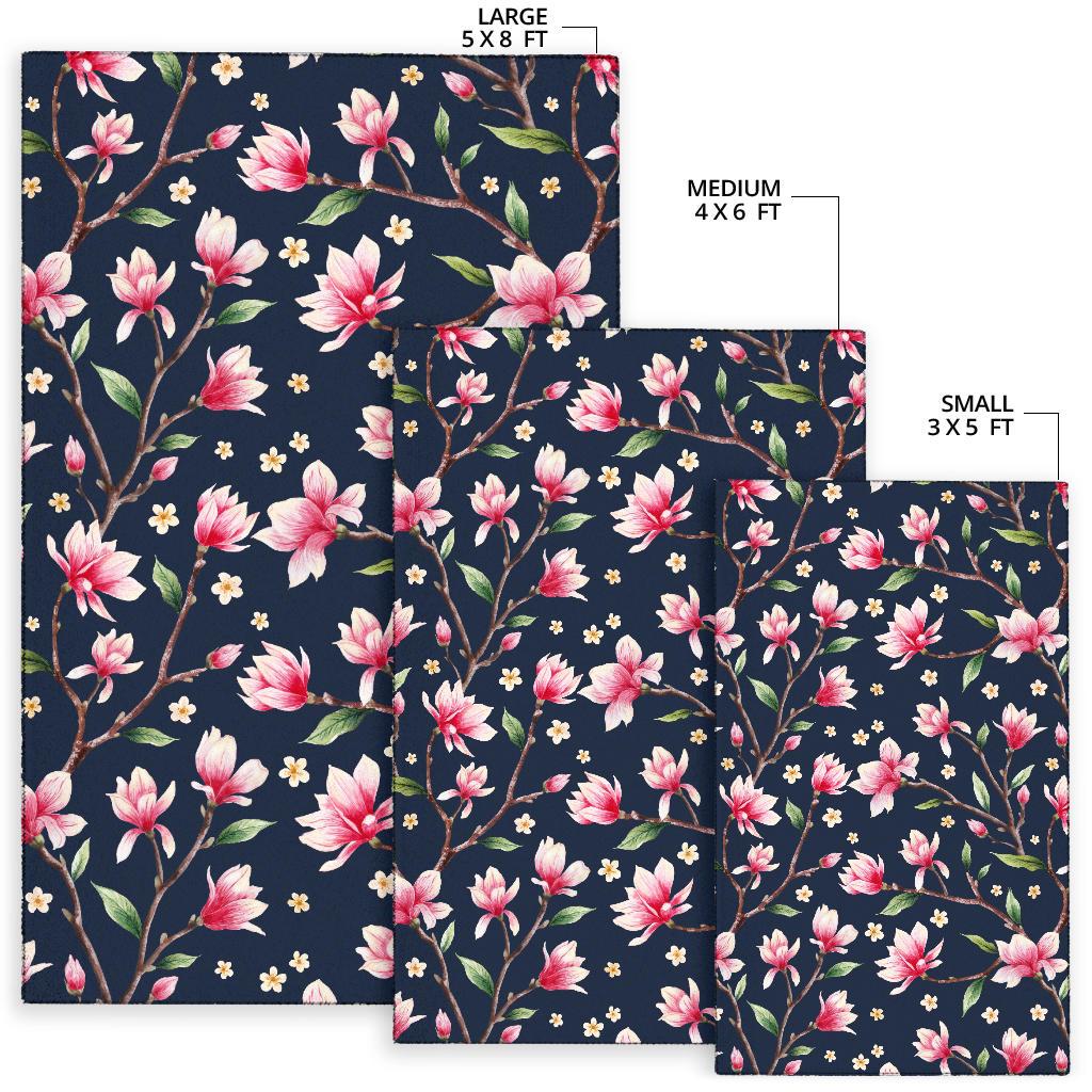 Magnolia Pattern Print Design MAG09 Area Rugs