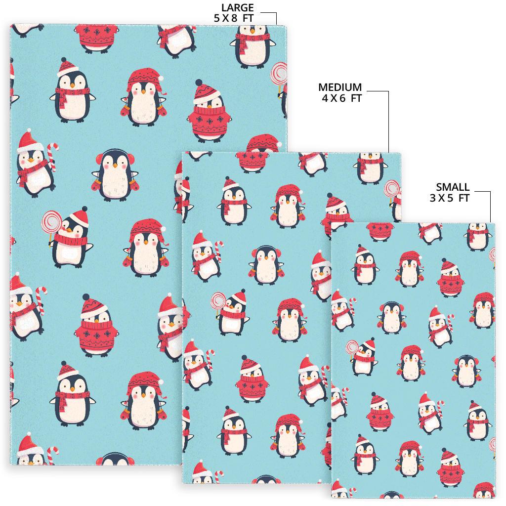 Cute penguin christmas  design pattern Area Rug