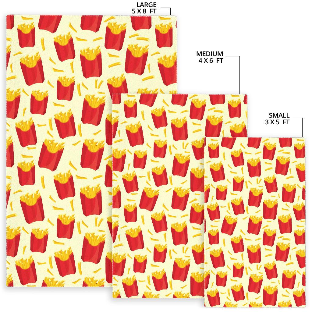 French Fries Pattern Theme Area Rug