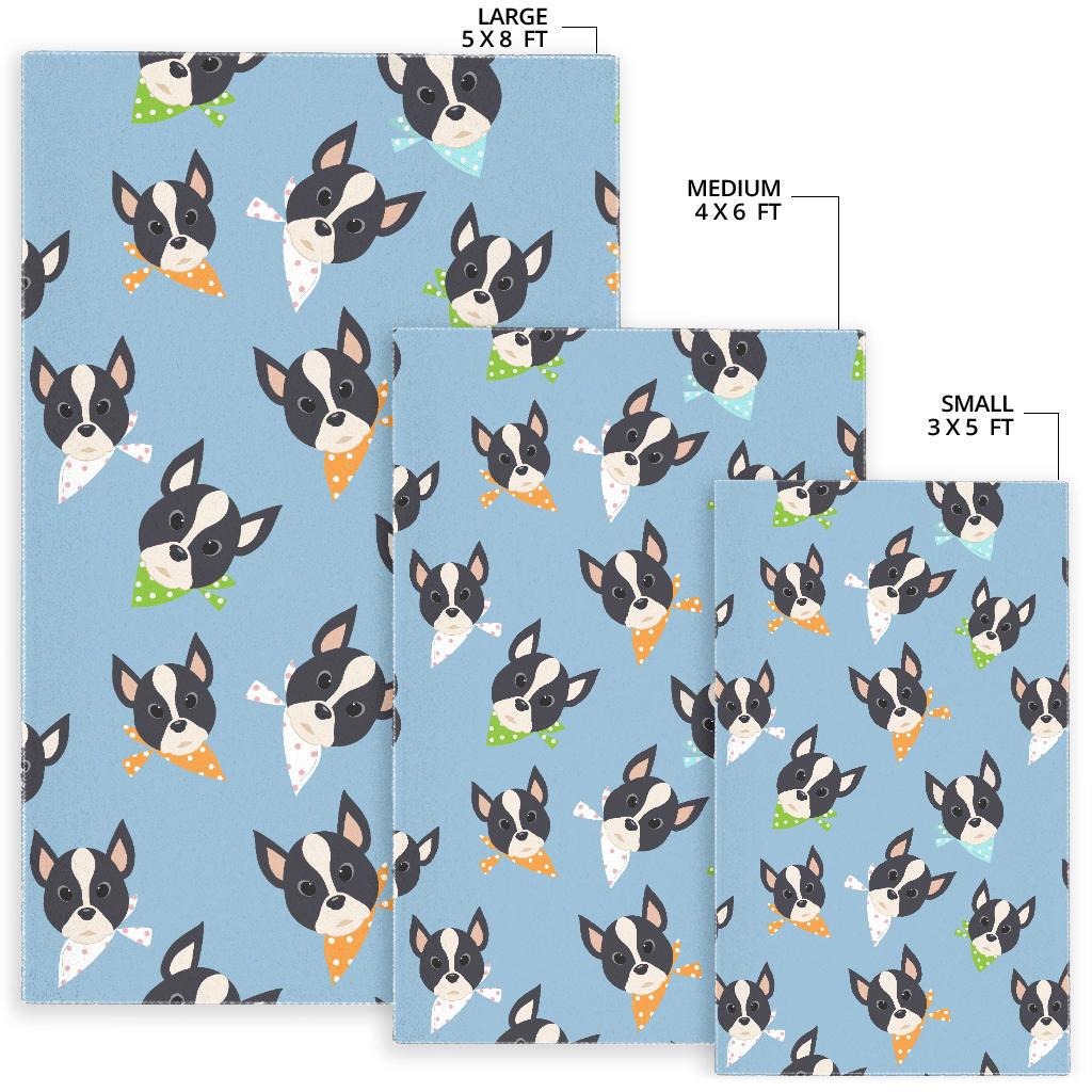Cute Boston Terrier Pattern Area Rug