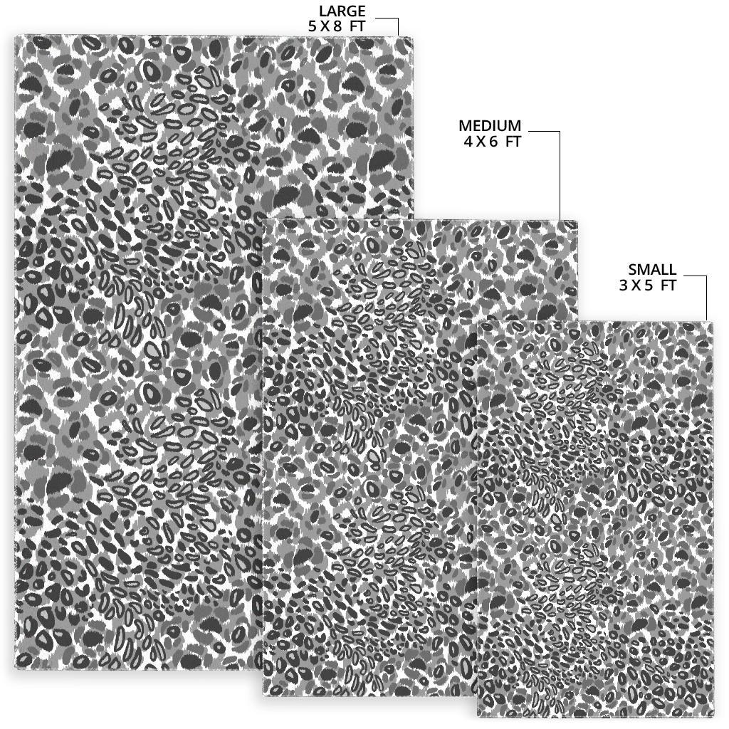 Gray Leopard Texture Pattern Area Rug