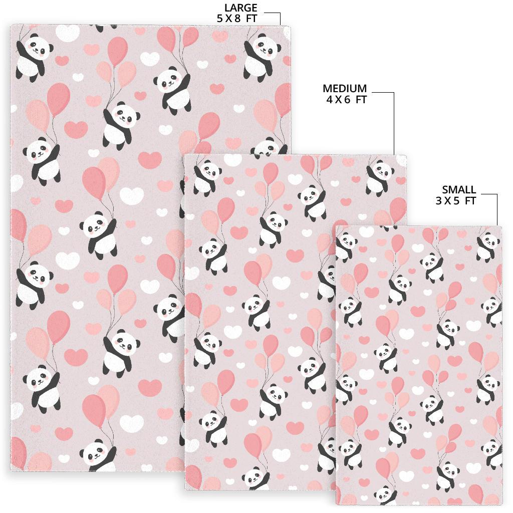 Cute panda ballon heart pattern Area Rug