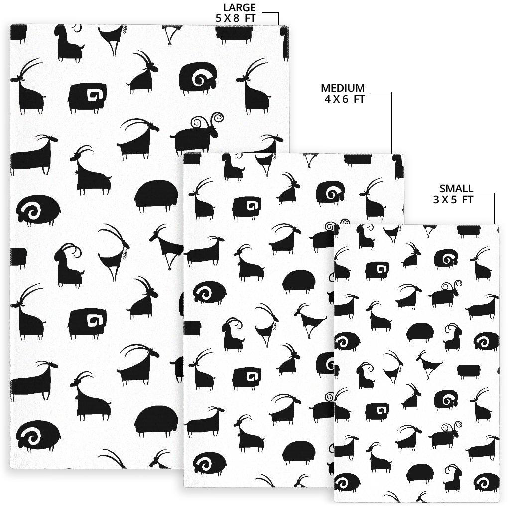 Goat ram pattern Area Rug