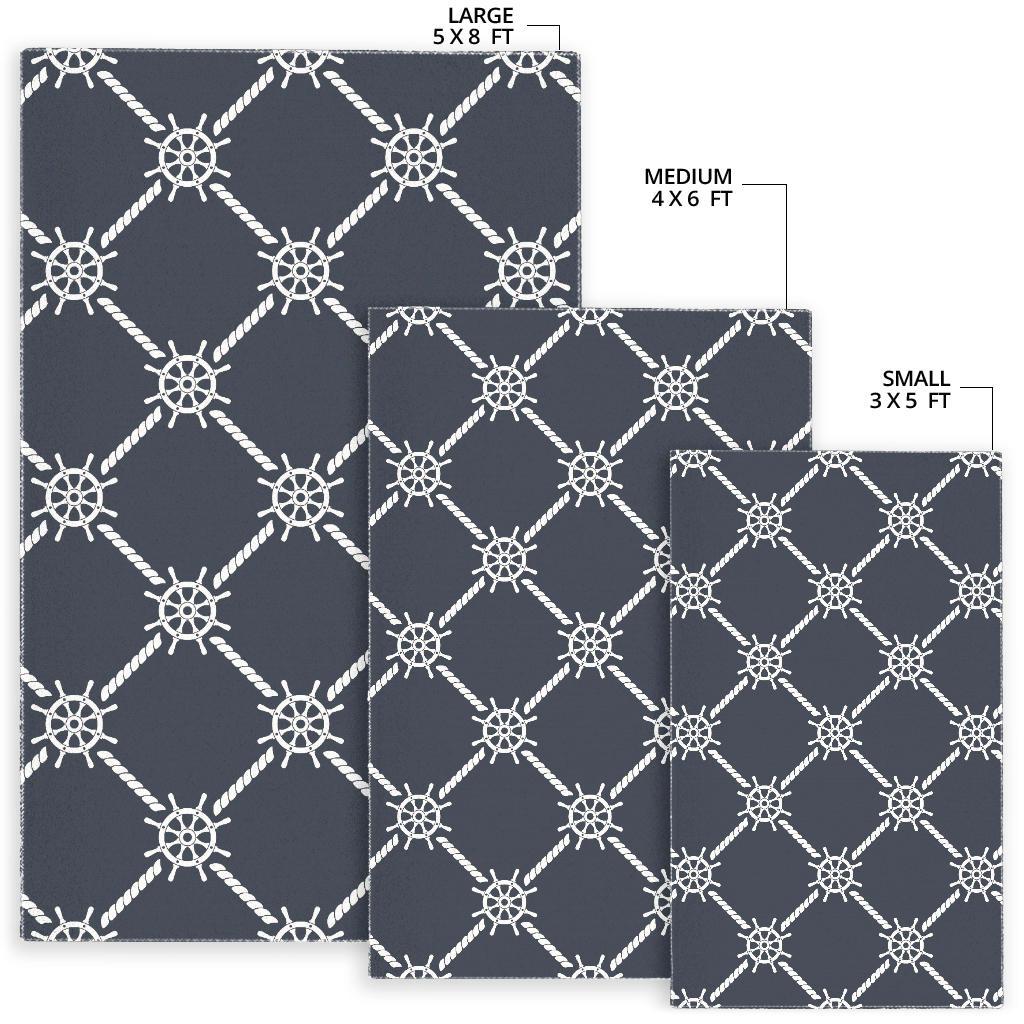 nautical steering wheel rope pattern Area Rug