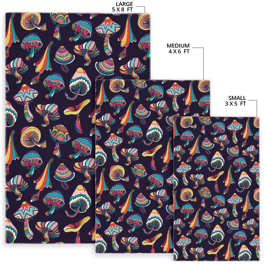 Colorful mushroom design pattern AColorful mushroom pattern Area Rugrea Rug