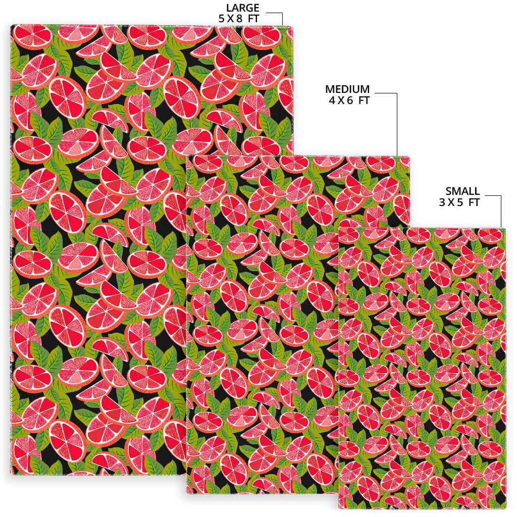 Grapefruit Leaves Pattern Area Rug