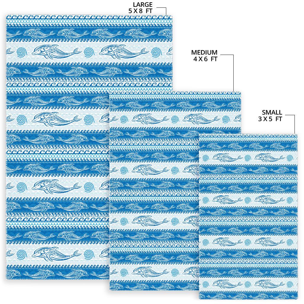 Dolphin Tribal Pattern background Area Rug
