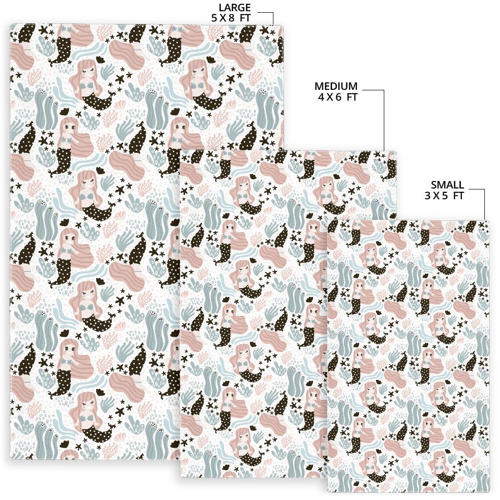 cute mermaid pattern Area Rug