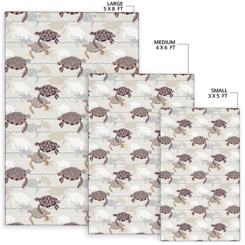 Sea Turtle Pattern Print Design T07 Area Rugs