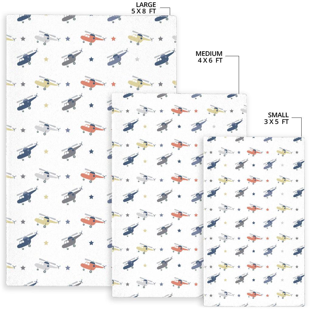 Cute helicopter star pattern Area Rug