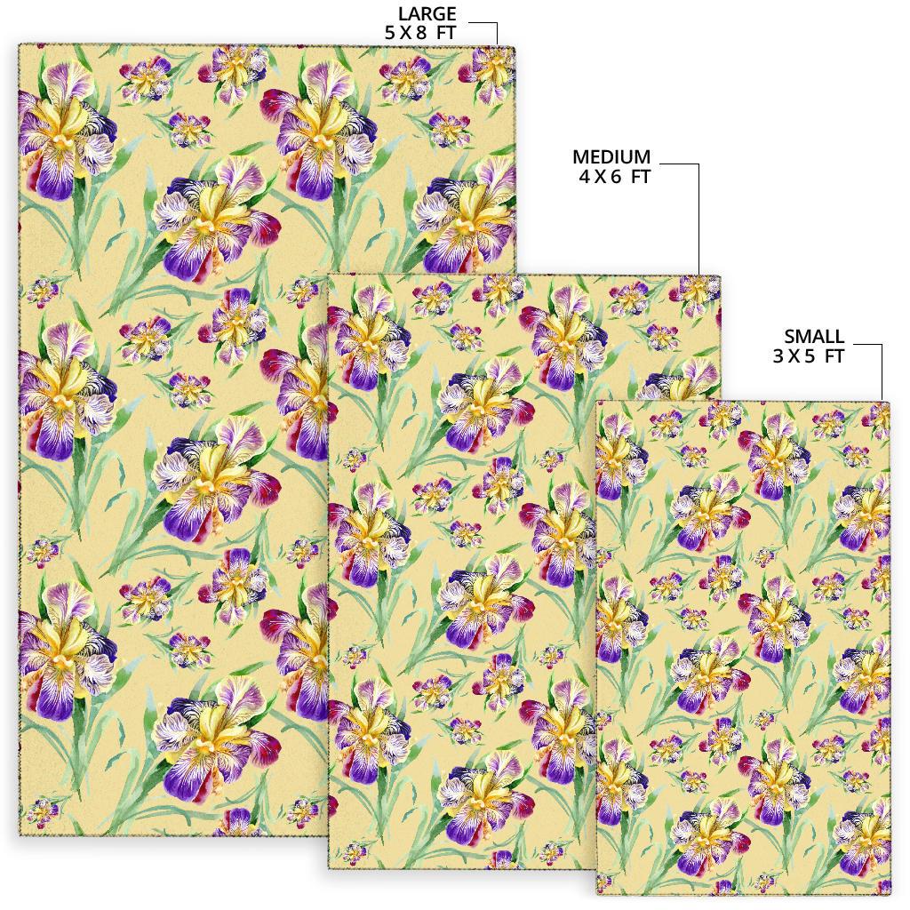 Iris Pattern Print Design IR06 Area Rugs