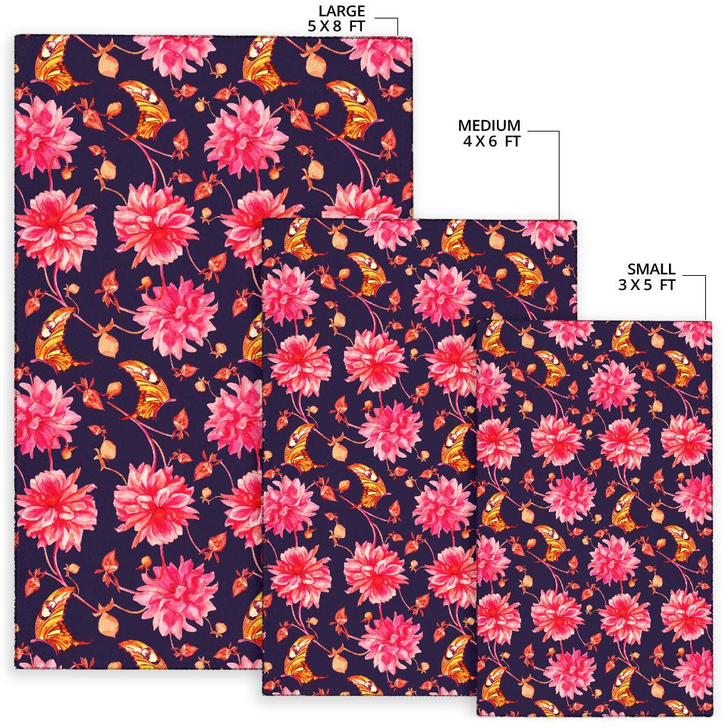 Dahlia Pattern Print Design DH03 Area Rugs