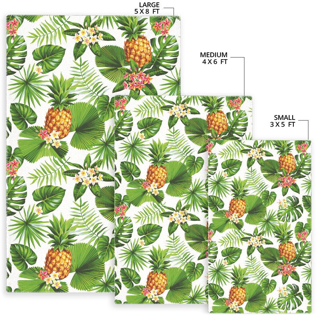 Pineapple Flower Leaves Pattern Area Rug