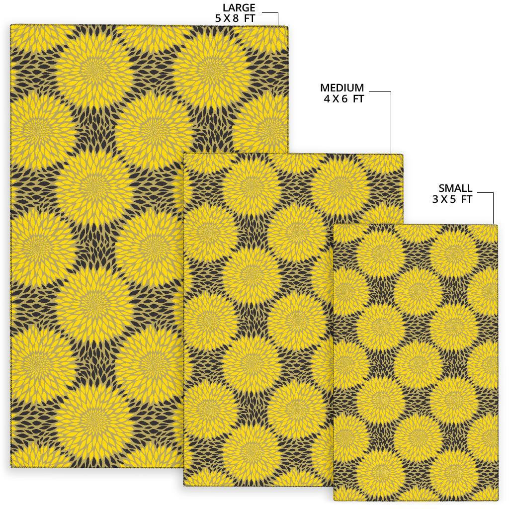 Sunflower Pattern Print Design SF06 Area Rugs