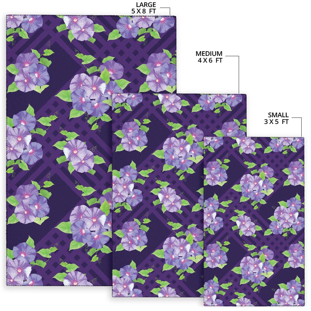 Morning Glory Pattern Print Design MG03 Area Rugs