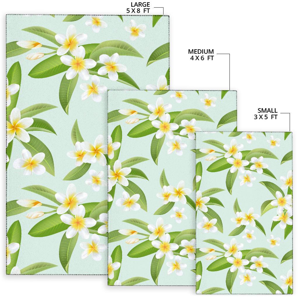 Yellow Plumeria Pattern Print Design PM024 Area Rugs