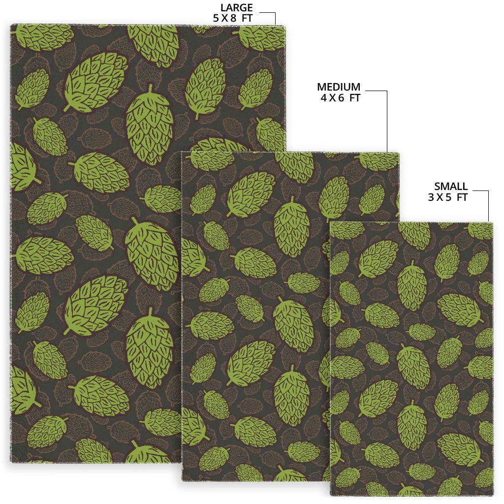 Hop pattern black background Area Rug