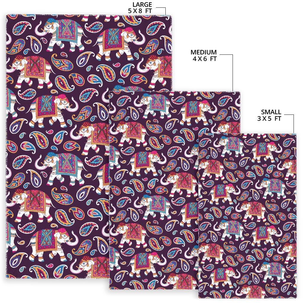 Elephant indian style ornament pattern Area Rug