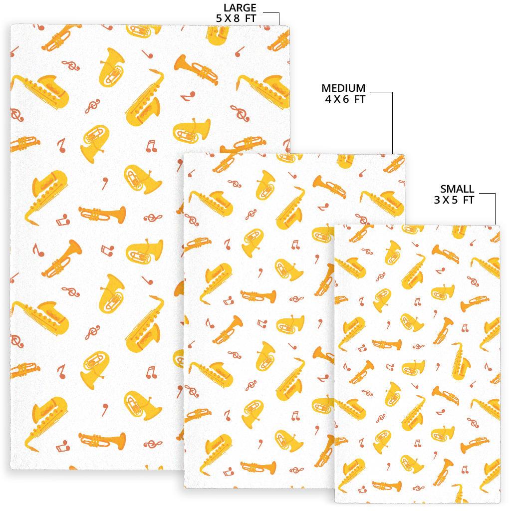 Saxophone Pattern Theme Area Rug