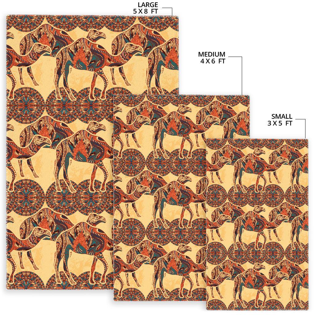 Camel polynesian tribal design pattern Area Rug